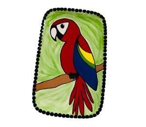 Airdrie Scarlet Macaw Plate